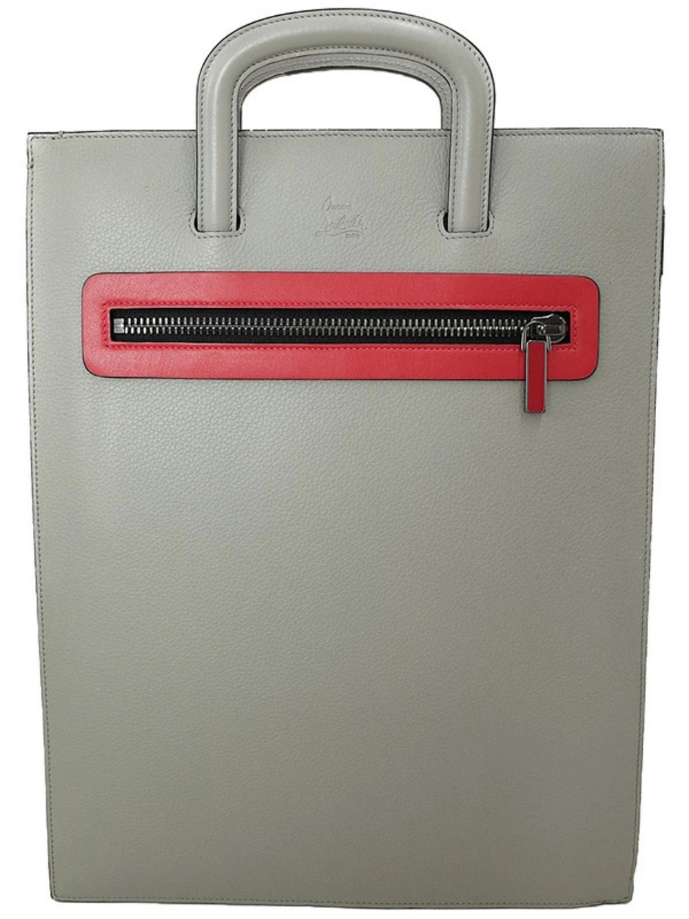 Christian Louboutin Trictrac Portfolio Bag Cream Beige Cream leather